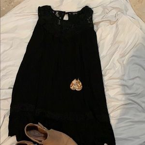 Light weight black summer dress above the knee